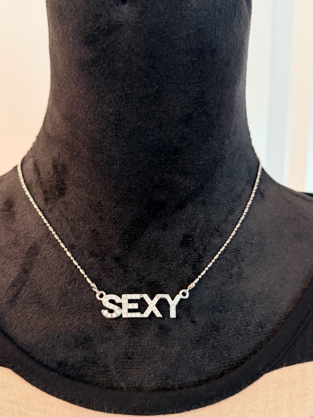 Sexy Pavé Letter Necklace in Silver
